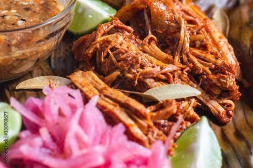 Cochinita Pibil, Served With Yucatecan Habanero Sauce And Pickled Onions photo