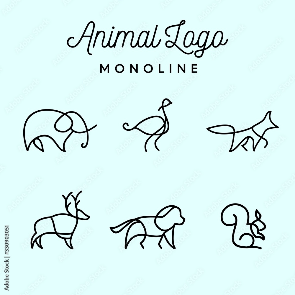 Minimalist Sign Animal Mono line Logo Minimalist Sign Animal Mono line Logo