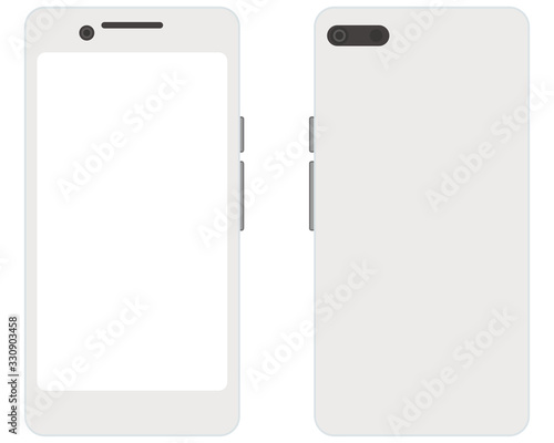 スマホ　スマートフォン　モックアップ白系