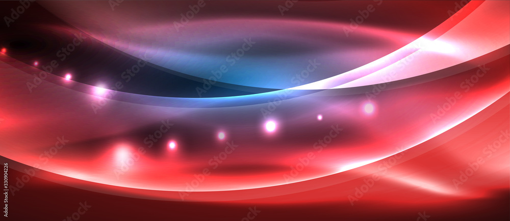 Abstract background. Shiny design neon waves with light effects, techno trendy design. Vector Illustration For Wallpaper, Banner, Background, Card, Book Illustration, landing page Abstract background. Shiny design neon waves with light effects, techno trendy design. Vector Illustration For Wallpaper, Banner, Background, Card, Book Illustration, landing page