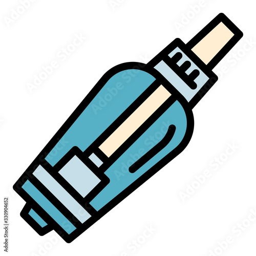 E cigarette flavor cartridge icon. Outline e cigarette flavor cartridge vector icon for web design isolated on white background