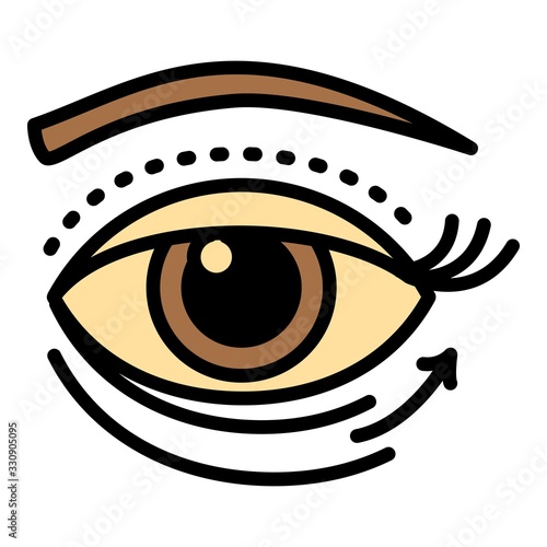 Eye lifting facial icon. Outline eye lifting facial vector icon for web design isolated on white background