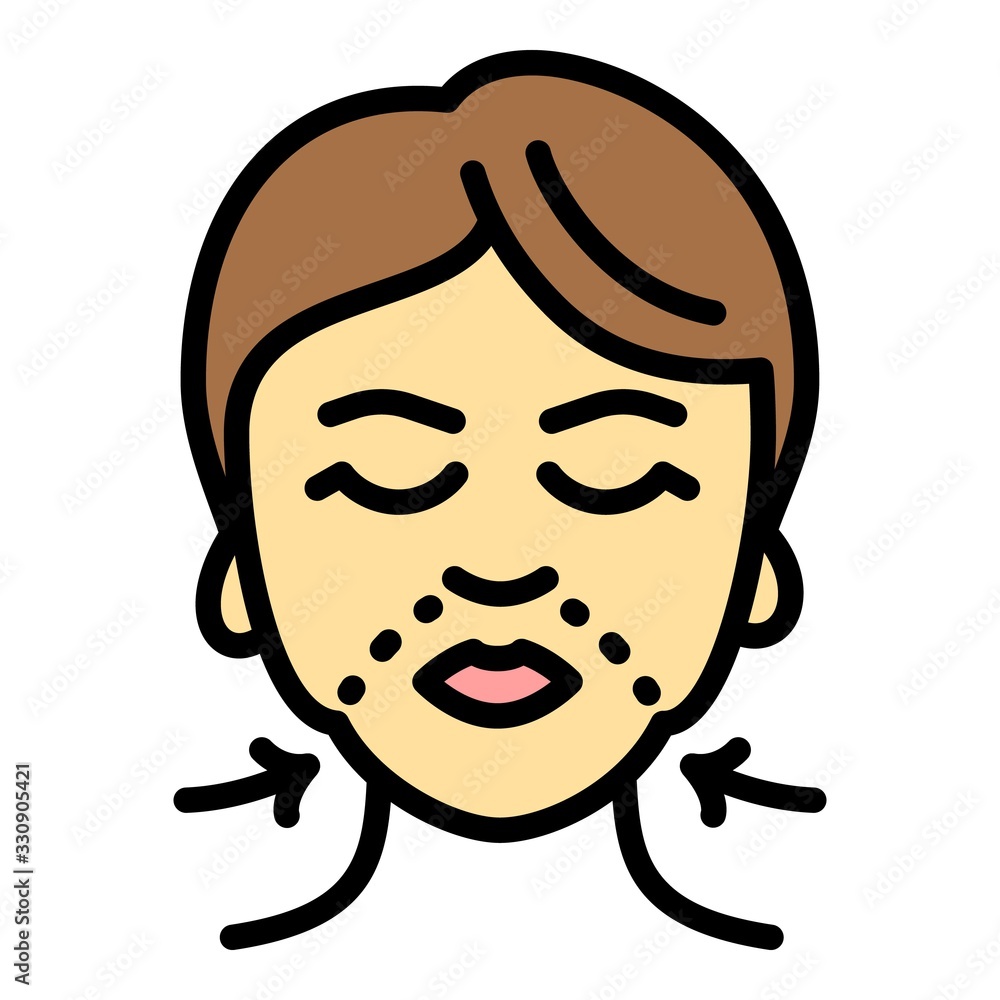 Face lifting treatment icon. Outline face lifting treatment vector icon for web design isolated on white background Face lifting treatment icon. Outline face lifting treatment vector icon for web design isolated on white background