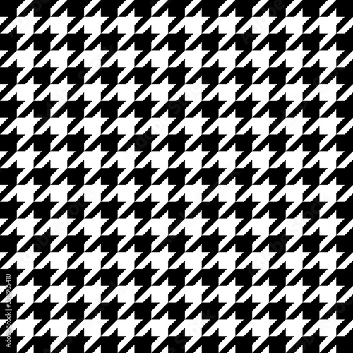 Vector image of black and white large houndstooth pattern. photo