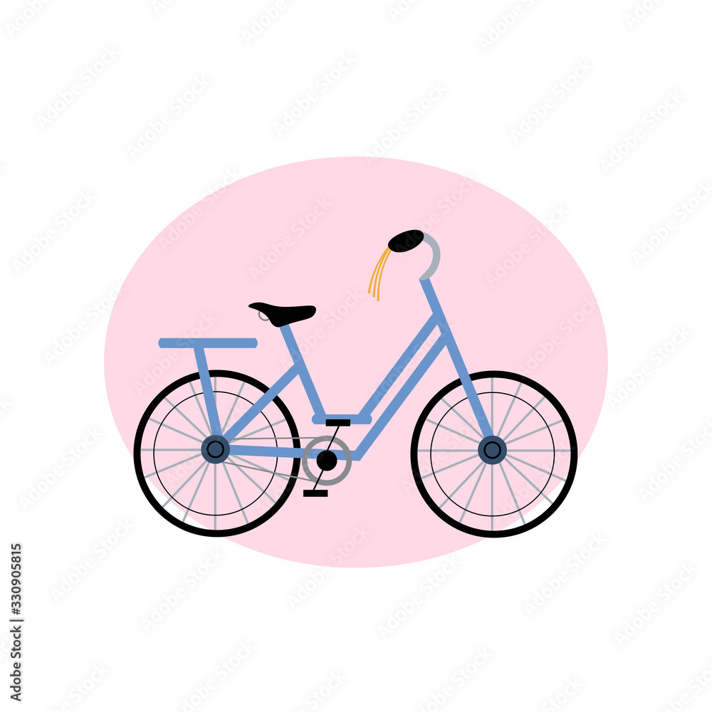Bicycle design element for illustration. flat icon
