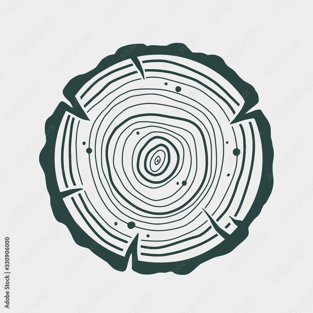 Fototapeta premium Carpenter wood rings timber lumber logger logo