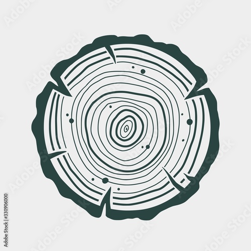 Carpenter wood rings timber lumber logger logo