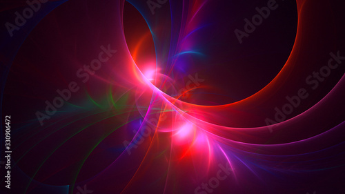 3D rendering abstract red fractal light background