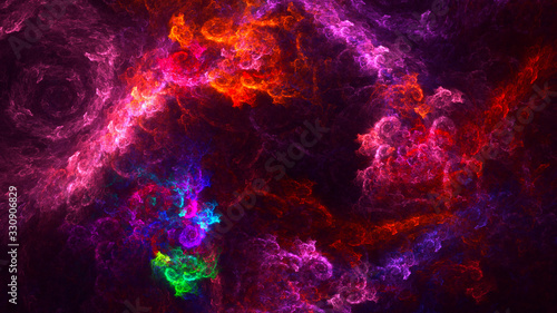 3D rendering abstract red fractal light background