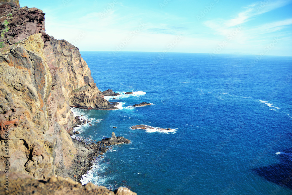 sea and rocks Sao Lourenco Madeira sea and rocks Sao Lourenco Madeira