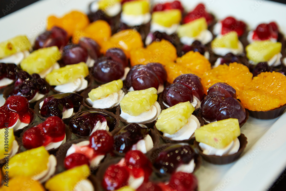 Fruits and whipped cream buffet Fruits and whipped cream buffet