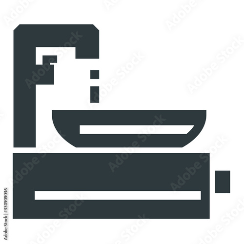 washbasin black icon on white background