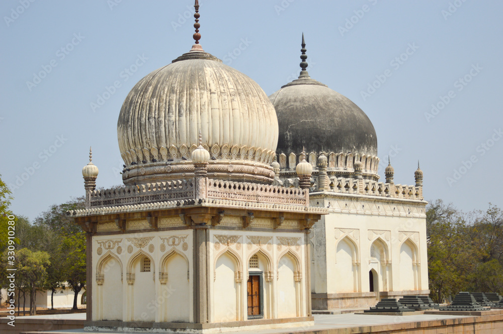 Naklejka premium historical dome structures of seven tombs in hydrabad india