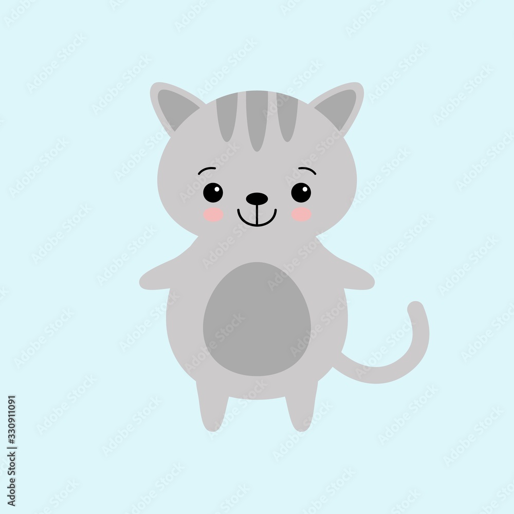 Cute kawaii cat cahracter. Children style, vector illustration. Sticker, isolated design element for kids books Cute kawaii cat cahracter. Children style, vector illustration. Sticker, isolated design element for kids books