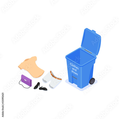 Sorting and processing waste from clothes and shoes.