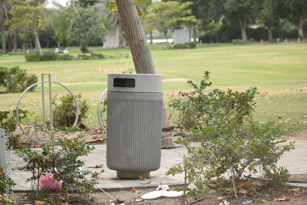 Dustbin box near road side in Abu Dhabi.Day time photography. Dustbin box near road side in Abu Dhabi.Day time photography.