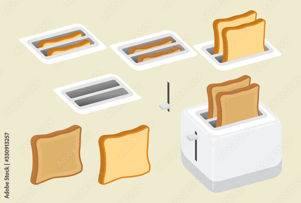 ポップアップトースター ベクターイラスト ポップアップトースター ベクターイラスト