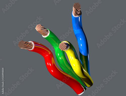 Wallpaper Mural Multi Colored Electrical wires and cables Torontodigital.ca