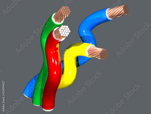 Wallpaper Mural Multi Colored Electrical wires and cables Torontodigital.ca