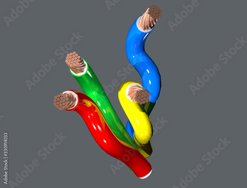 Wallpaper Mural Multi Colored Electrical wires and cables Torontodigital.ca