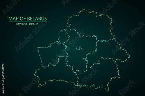 Blue map of andorra  map-belarus country on white background. - Vector