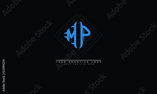 MP PM abstract vector logo monogram template