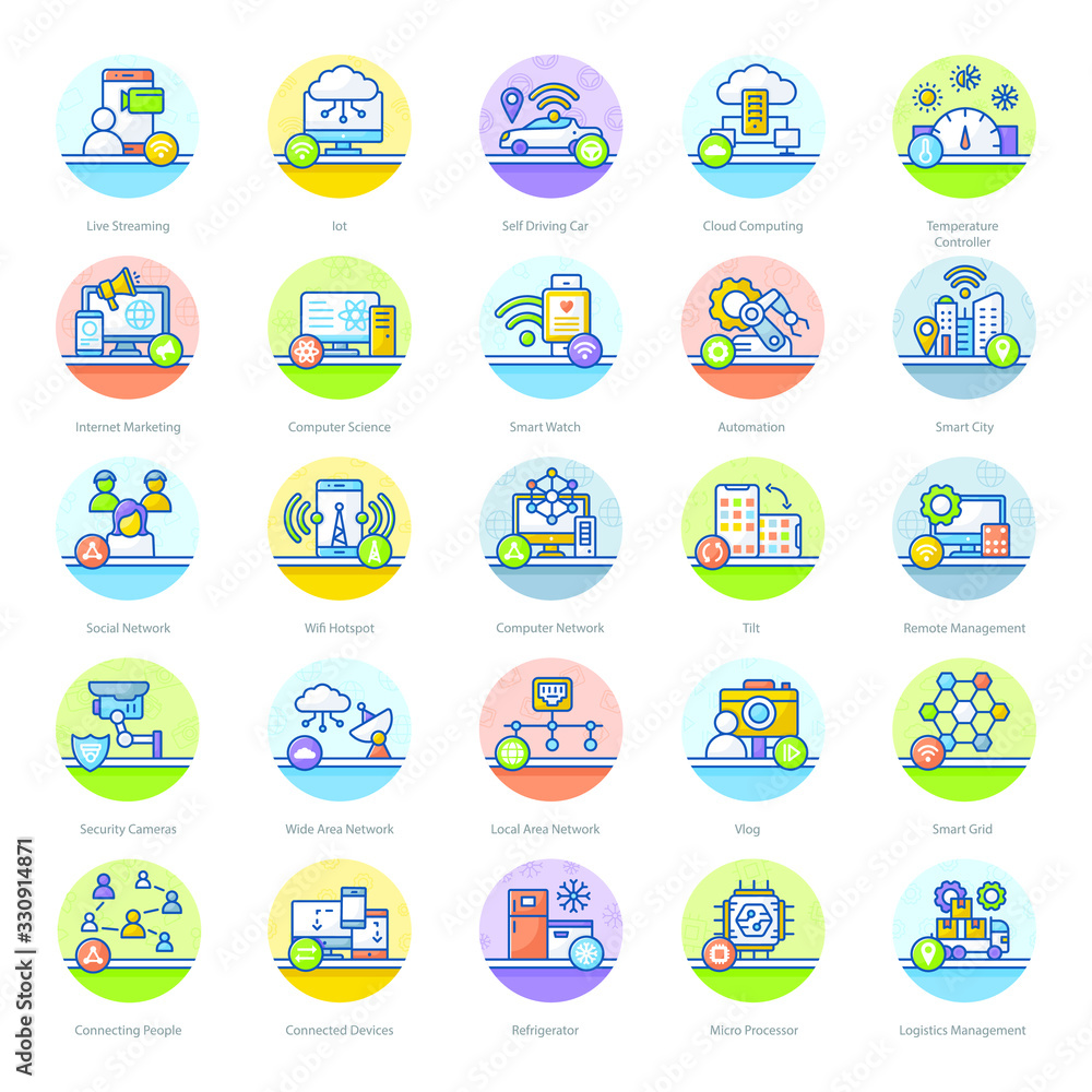 Internet of Things Flat Icons Pack Internet of Things Flat Icons Pack