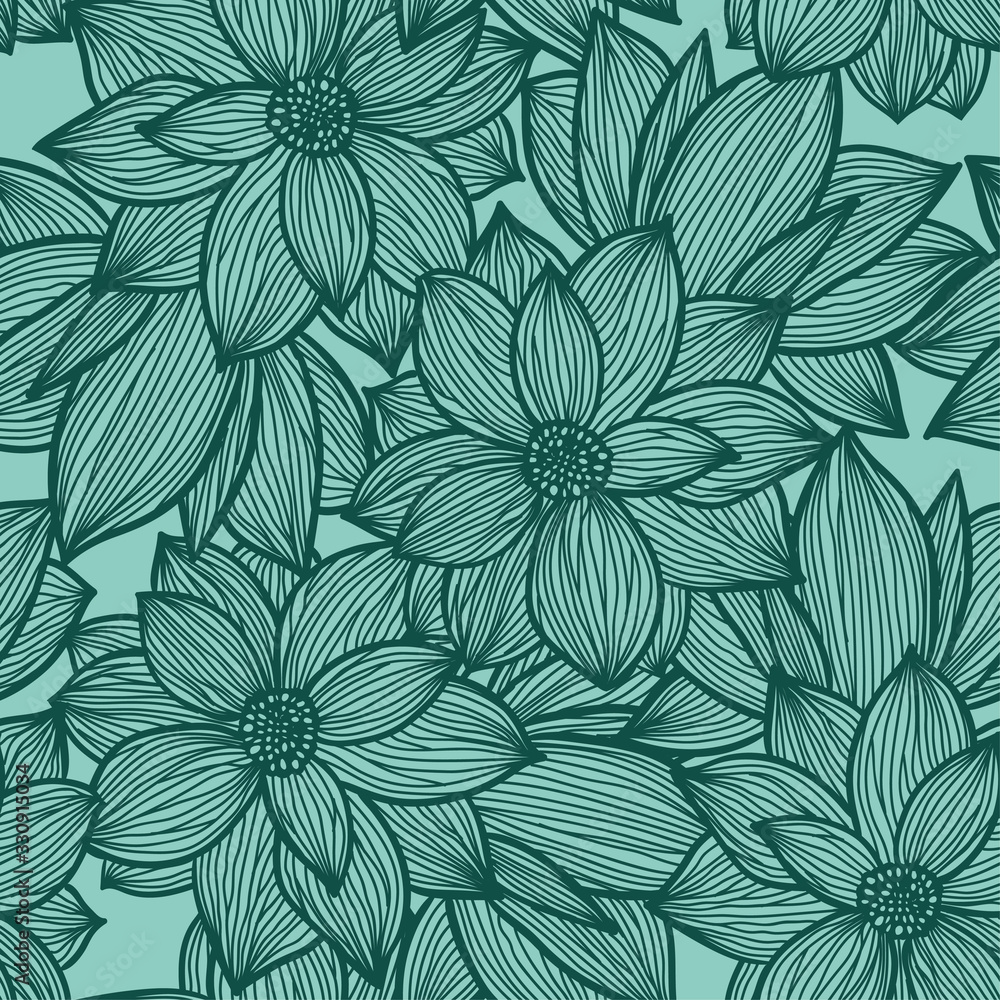 beautiful turquoise Lotus flowers seamless background beautiful turquoise Lotus flowers seamless background