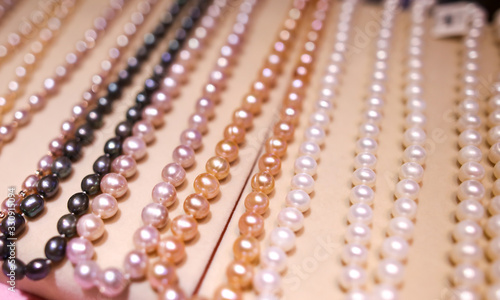 Pearl beads on a counter