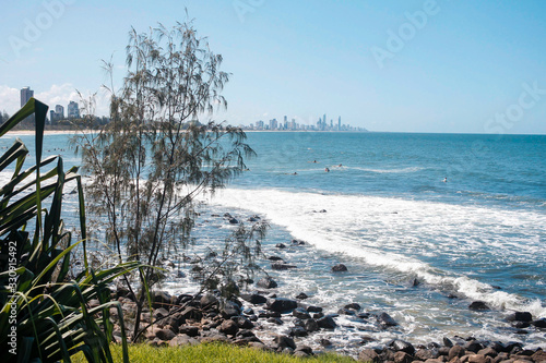 Landscape skyline city beach,. Gold coast, Australia