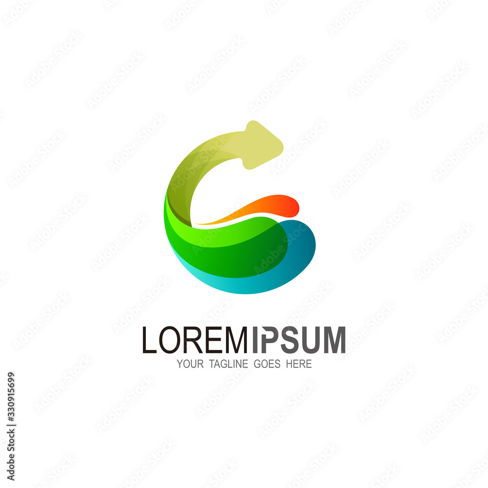 C logo with colorful design illustration, Letter c icon 3d, Colorful logo C logo with colorful design illustration, Letter c icon 3d, Colorful logo