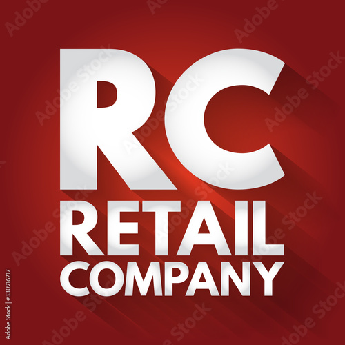 RC - Retail Company acronym, business concept background