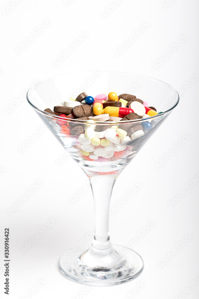 Medicine in a glass Martini glass. Medicine in a glass Martini glass.