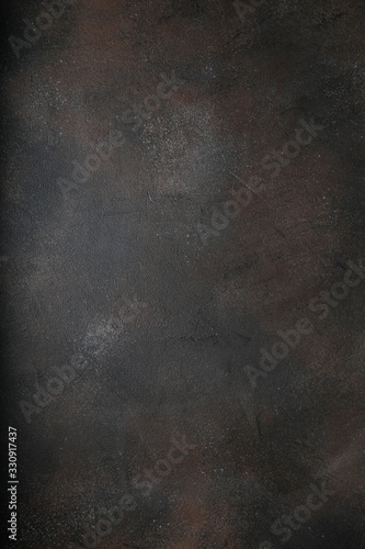 Rust old heavily worn black concrete texture or background. With place for text and image
