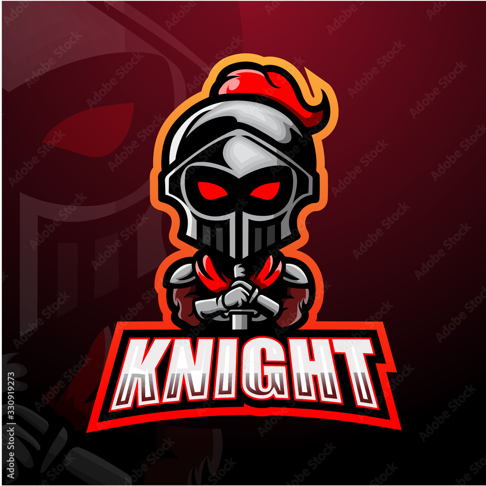 Knight mascot esport logo design