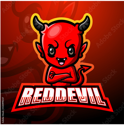 Red devil mascot esport logo design