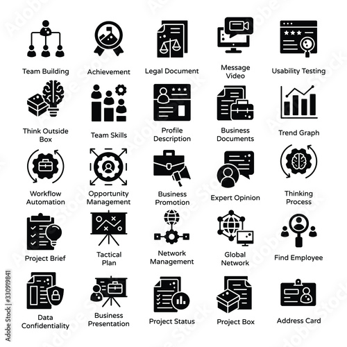 Business Management Solid Vectors Pack 