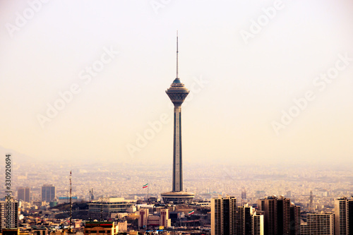 Tehran cityscape with Milad tower in the frame.