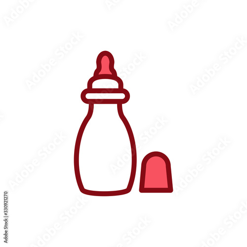 Baby milk bottles icon vector design template