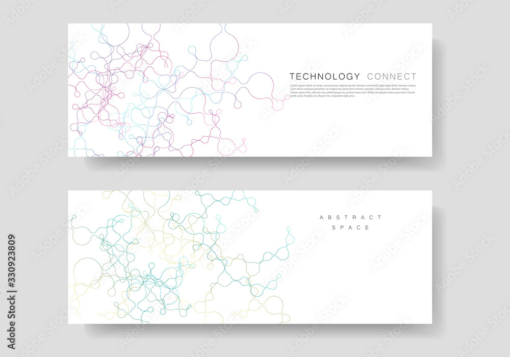Vector connect lines and dots. Banner template for technology design