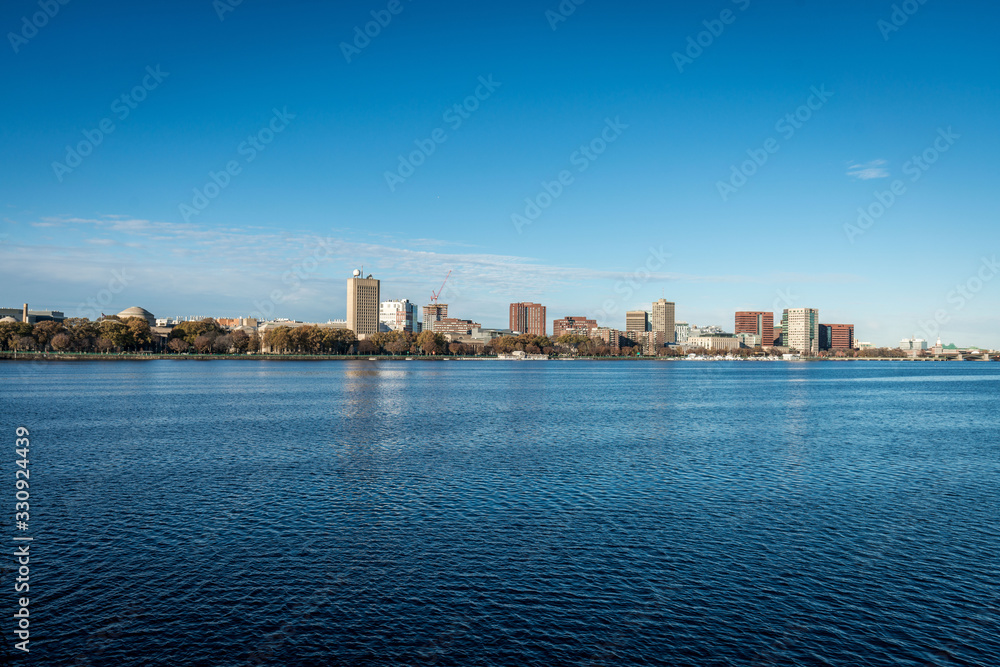 Boston cityscape with river in front in a sunny day Boston cityscape with river in front in a sunny day