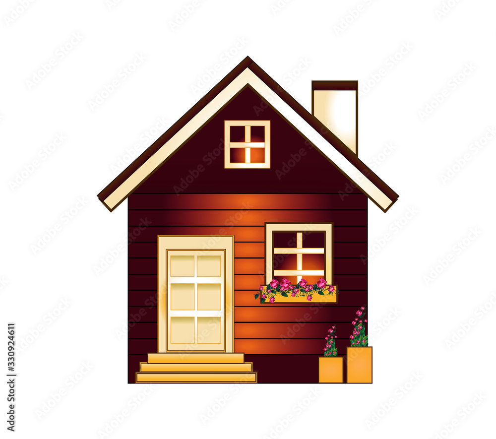 house isolated on white backgroundю Wall sticker house isolated on white backgroundю Wall sticker