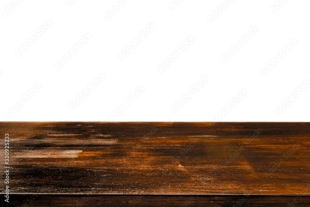 Empty wood table isolated on white backgroud Empty wood table isolated on white backgroud