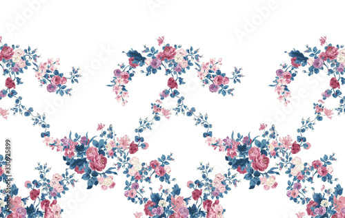 Computer drawn flower illustration，Watercolor flowers.Flowers Watercolor illustration.Manual composition.Big Set watercolor elements.