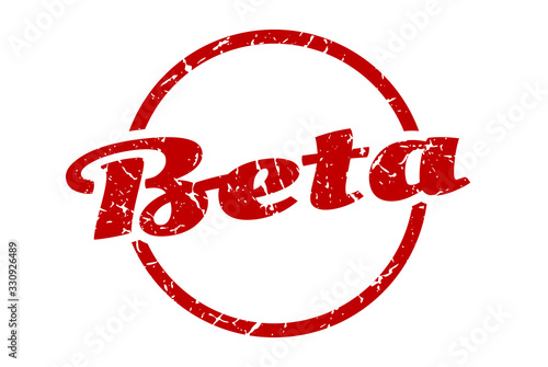 beta sign. beta round vintage grunge stamp. beta