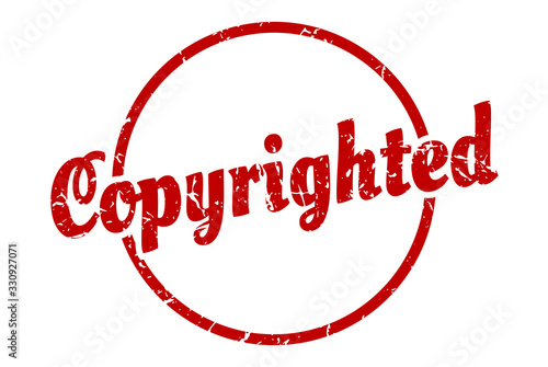 copyrighted sign. copyrighted round vintage grunge stamp. copyrighted