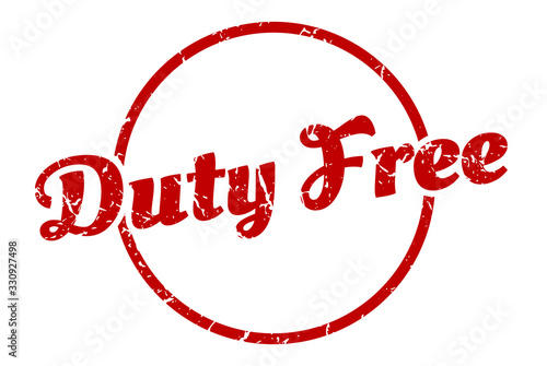 duty free sign. duty free round vintage grunge stamp. duty free