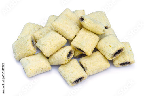 sweets, Snack, crackers, pile of cookies isolated on white background