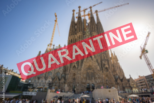 Global issue- Coronavirus pandemic quarantine in Barcelona, Spain