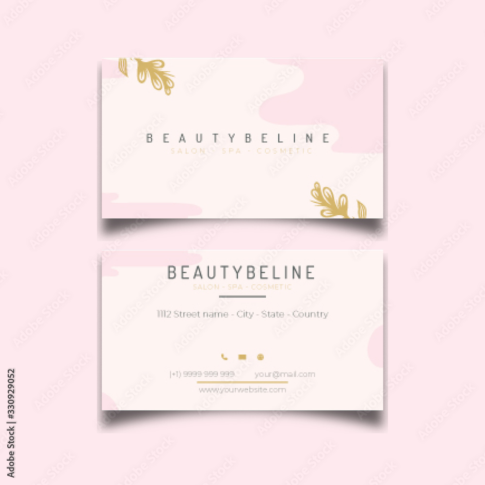 Beauty leaf corner simple business card design Beauty leaf corner simple business card design